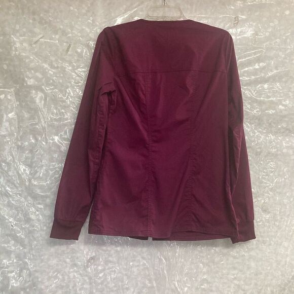 CHEROKEE Women’s Scrub Jacket Size XS Maroon Burgundy Workwear Core Stretch - Picture 9 of 10